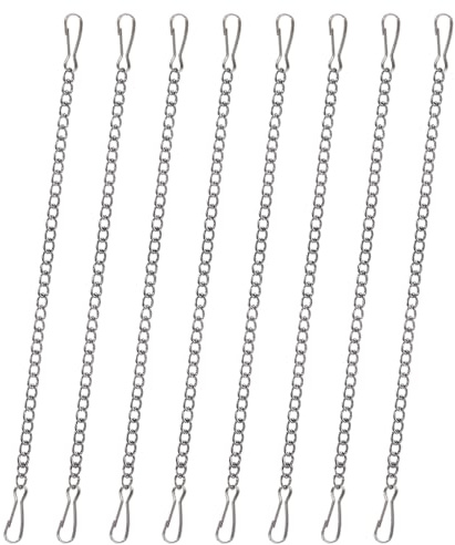 10Pcs Stained Glass Chain for Hanging 20 Inch Suncatcher Chains and Hooks Picture Hanging Chain with Hooks Silver Decorative Chains for Stained Glass Panels