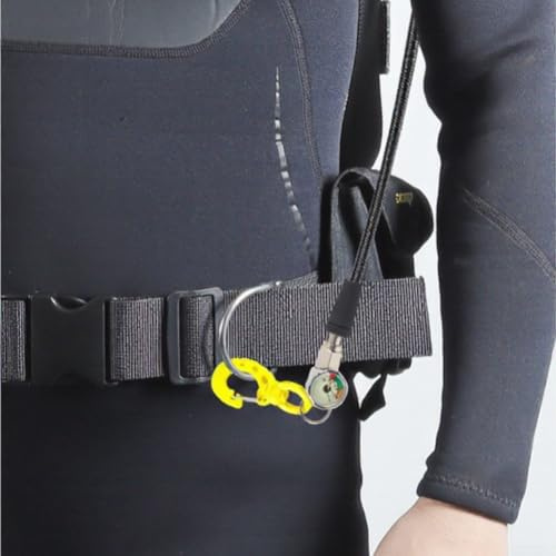 Trurovem Manometro sommergibile con tubo in fibra di carbonio, calibro luminoso per immersioni con filettatura 7/16-20UNF, rotazione di 360 gradi per bombole subacquee, nero, 80 cm (15 cm)