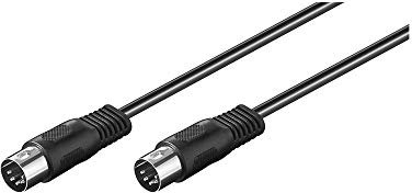 Goobay 50020 Cable de conexión de audio estéreo, de 5 clavijas DIN macho a 5 clavijas DIN macho, apantallado, negro, 1,5 m