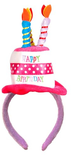Boland 00940 - Serre-tête Happy Birthday, Tiara avec mini-chapeau pour l'anniversaire, gâteau, cadeau, surprise, fête, décoration