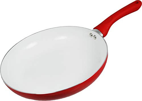 Buckingham Ceramic Coated Induction Frying Pan Red 28cm with Soft Touch Handle, 47 x 28 x 5.5 cm