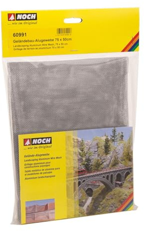 NOCH Gelände-Alugewebe, feinmaschig formbar, 50 x 75 cm für Modellbau und Geländebau optimal