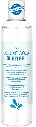 EIS Deluxe Aqua Lubricant | Lubrificante per rapporti anali e sesso | Gel a base d'acqua per donne e uomini | Ideale per sex toys e preservativi | Stimolante | Trasparente 300 ml