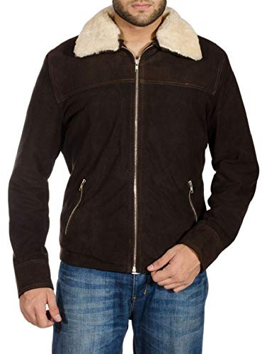 RSH LeatherCraft Walking Rick Grimes Dead Dark brown real suede leather jacket (M)