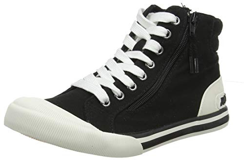 Womens Rocket Dog Jazzin Hi Canvas Pumps in black.