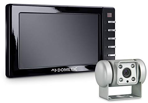 DOMETIC PerfectView RVS 545 Rückfahrvideosystem mit silberfarbener Farbkamera für die Konsole und 5 Monitor