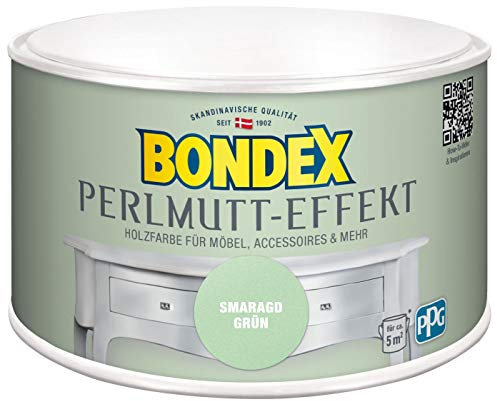 Bondex 424270 Perlmutt- Effekt smaragd gruen 0,5 L für 5 m² - Dekorationsfarben mit dezentem Perlmutt-Glanzeffekt - auch für Wände geeignet