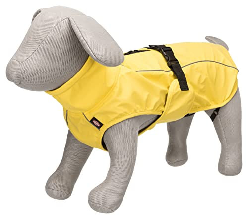 TRIXIE Regenmantel Vimy für Hunde gelb XL - Bauchumfang: 80 - 105 cm – Hunde-Regenjacke mit reflektierenden Elementen für mehr Sichtbarkeit im Dunkeln – bequem & verstellbar - 67978