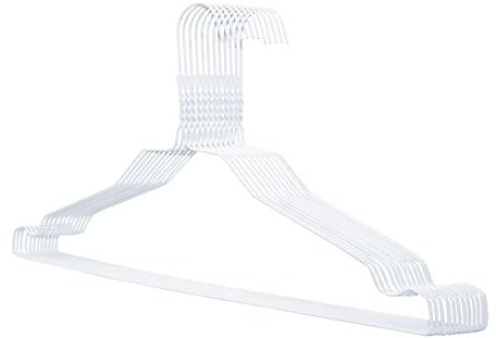 RSR Hangers Kleiderbügel Metall 100 Stück Weiß Set Drahtbügel Metallkleiderbügel Drahtkleiderbügel Hosenbügel Platzsparend 40 cm hochwertig