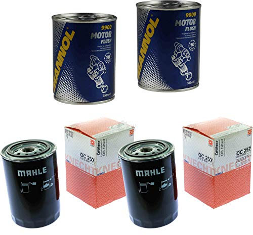 QR-Parts Set 85705635 OC 257 9900 2x Original MAHLE/KNECHT Ölfilter + SCT Motor Flush Motorspülung