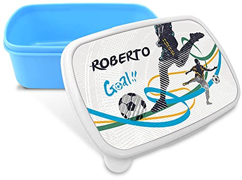 LolaPix Fiambrera Personalizada Infantil. Caja Merienda. Caja Almuerzo Infantil. Tuper Niño Colegio. Taper Niños Colegio Personalizado. Taper niño niña. COLOR A ELEGIR. Fútbol