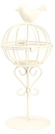 Kerzenständer aus Eisen in Vogelkäfig-Design, Weißer Retro-Kerzenhalter für Tischdeko, Hochzeit, besondere Anlässe, Stabile, Elegante Dekoration im Vintage-Stil