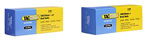 TACWISE 0401 Stauchkopfnägel Brad Typ 18G / 50 mm, verzinkte, Silberfarbig, 5000 Stück & 0399 Stauchkopfnägel Brad Typ 18G / 35 mm, verzinkt, Silberfarbig
