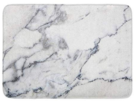 IUBBKI Zerbini 40x60cm Tappeti da Bagno Esterni/Interni Zerbino Grigio Bianco Marmo Pavimento Pietra Interni Vernice Luce Effetto Rustico Bagno Arredamento Tappeto Bagno Mat
