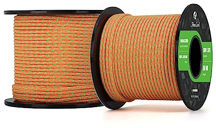 Abma Cord Paracord 100 lbs 2mm 100% Nylon 30M - Neon Orange & Neon Green