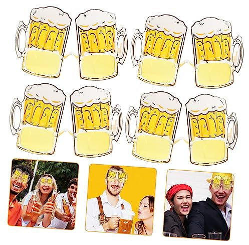 HAKIDZEL 4 Pezzi Divertenti Occhiali A Forma Di Boccale Di Birra Per Feste Festival Carnevale Accessori Divertenti Set Occhiali Festa