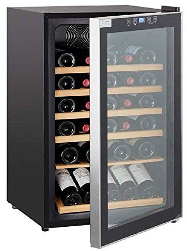 30 Bottle Wine Cooler, Freestanding Counter Top Wine Cellar Refrigerator Touch Panel Digital Temperature Display