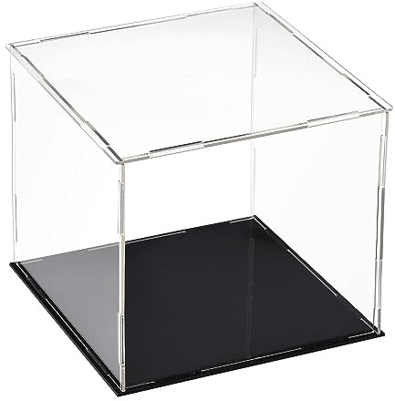 TOP-VIGOR Acrylic Clear Display Case, 30 x 30 x 30cm Assemble Dustproof Protection Countertop Box, Showcase Cube Collectibles Show Box for Figures Toys Home Storage