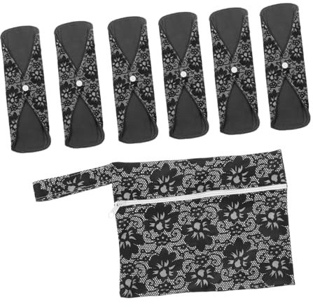 MAGICLULU 6stücke Wiederverwendbare Menstruationsbinden Aus Bambuskohlefaser Bedruckt Mit Wasserdichter Außenschicht Und Mikrofasermittelschicht Für Menstruation Schwangere Und Inkontinenz i