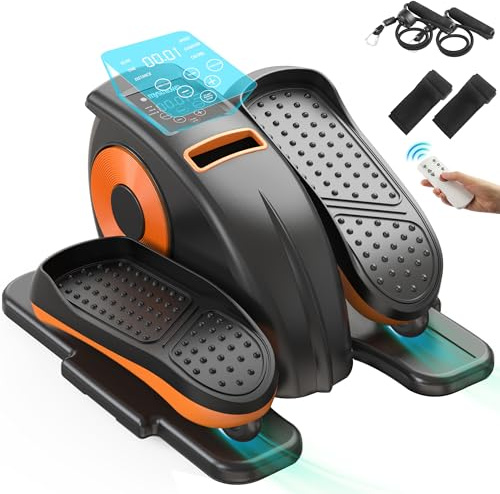 Mysuntown Under Desk Elliptical for Home, Leg Exerciser While Sitting for Seniors Fully Assembled, Ellipse Leg Exerciser with 12 Adjustable Speeds & Remote Control & Pedals Straps