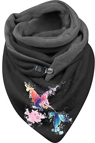 Schal Set Damen Herren Herren Winter, Winter, Turban, Wickelschal, Tücher Handdesinfektion Tücher Unterwegs Tücher Kinder Verkleiden Tücher Kinder Einfarbig Schal Landhausgardinen (Black, One Size)