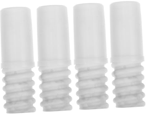Healvian 4pcs Threaded End Tips Broom Handle Replacement Kit White 19mm American Thread Connector for Mop and Cleaning Pole Extension