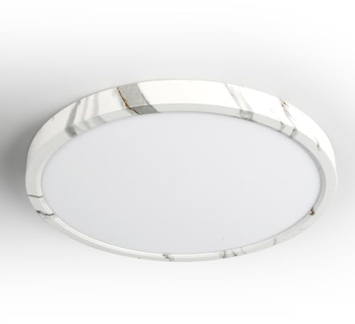 LVL Modern LED Deckenleuchte Flach Rund 24W 30cm Marmortextur für Wohnzimmer Schlafzimmer Küche Flur Deckenlampe Balkon Beleuchtung