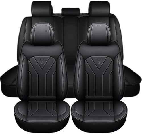 Chifeng Universal-Leder-Sitzbezüge Für Vw - Wasserabweisend, Kratzfest, Leicht Zu Reinigen, Ideal Für Lange Fahrten Und Familien, Perfekt Für Hundehalter Und Pendler (Schwarz,Golf vii)
