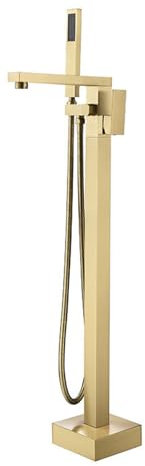SdaryWare Robinet de Baignoire sur Pied, Or brossé, robinets sur Pied pour Baignoire, Ensemble de Baignoire en Laiton à Montage au Sol, robinets de Baignoire sur Pied, Or brossé(Brushed Gold)