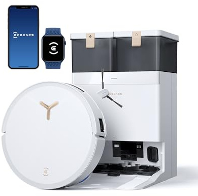 ECOVACS DEEBOT T50 MAX PRO Omni Gen2 Saugroboter mit Wischfunktion, 18.500Pa, ZeroTangle 2.0, Tiefenreinigung für Teppiche, Ausfahrbare Seitenbürste & Wischmodul, Heißwasser-Reinigung 40-75℃, Weiß