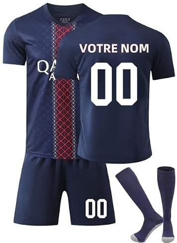Maillot de Foot Enfant/Adultes Personnalisé 25/26 Ensemble Foot Enfant Personnalisés Votre nom et numéro Maillot de Foot, Short et Chaussettes Cadeaux de Foot garçon et Homme