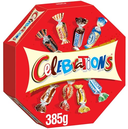 CELEBRATIONS – Coffret Gourmand de Chocolats Variés, Fondant et Tendre en Papillotes (385g) - Le lot de 3