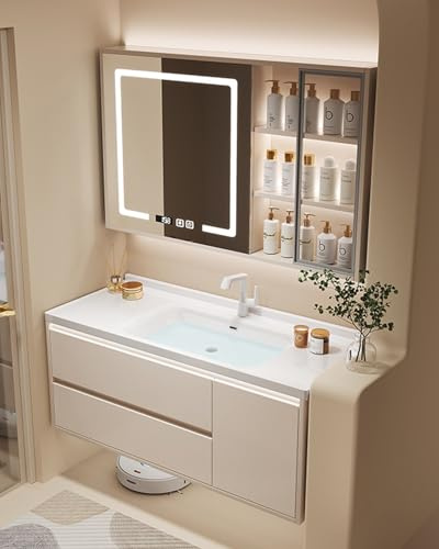 Mobile Bagno con Lavabo, Mobili Bagno, Mobile Bagno con Lavabo da Appoggio, Mobile Bagno Lavabo, Adatto A Bagni di Piccole E Medie Dimensioni