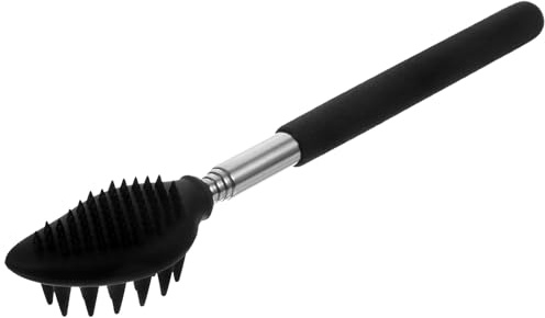 AMUSLESUR -dos avec Expérience Confortable Télescopique en Silicone Noir pour Soulager Démangeaisons Outil de Massage Portable pour Femmes Enceintes et Parents