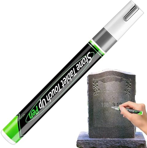 Tombstone Silver Marker Pen, 3MM Waterproof Headstones Lettering Silver Paint Pen, Grave Stone Paint Silvers Permanent Marker Pens for Outdoors, UV Resistant Tombstone Oil Based Paints Markers Pens