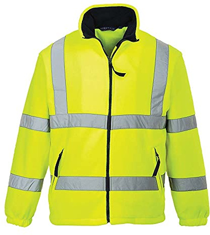 Portwest F300 Fleece Polyester 3 Taschen Winddicht Stehkragen Reflektierend | Gelb, S, EN ISO 20471 Klasse 3, Elastische Bündchen, 2 Sichere Seitentaschen, Langarm, Strapazierfähig