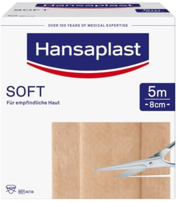 Hansaplast Soft besonders hautfreundlich 5 m x 8 cm Rolle Pflaster, 1 St. Pflaster