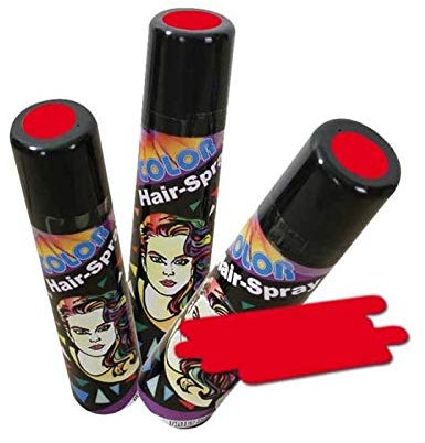 PARTY DISCOUNT® Farbiges Haarspray - lässt Sich Wieder auswaschen, rot, 100 ml