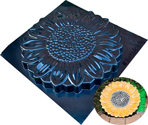 Concrete Mold DIY Sold 1 Mold Flower Stepping Stone Concrete Cement Mould Garden Path Floral Style (S54)
