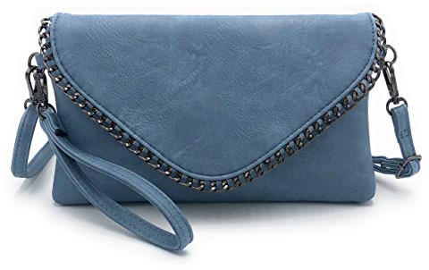ELIOX - Elegante Frau Clutch Bag mit Kette und Schultergurt aus weichem Kunstleder - Kleine Abend Clutch Bag Girl Handtasche Elegante Taschen Zeremonie Hochzeit
