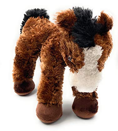 Onwomania Plüschtier Stofftier Kuscheltier Reittier Ross Pferd Länge 34 cm Braun