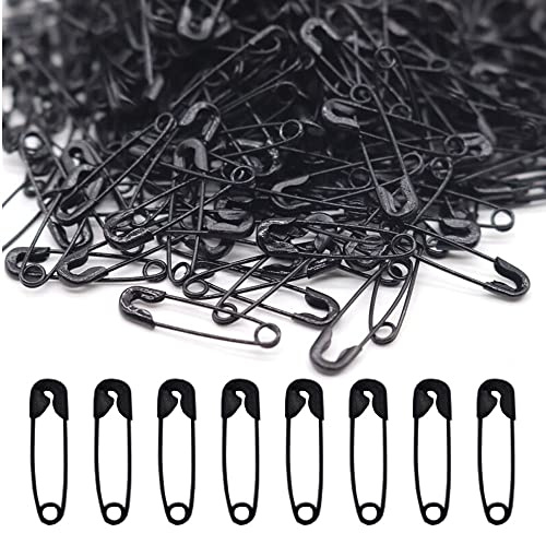 Yosawa 500 Pcs Mini Metal Clothing Black Safety Pins Accessories(Black) | Safety Pins Assorted, Clothes Safety Pins Small Medium Large Size for Arts Crafts Sewing Clothing Arts, Gold Silver