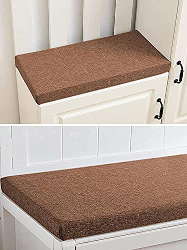 Gartenbank-Kissen für 2- und 3-Sitzer, für drinnen und draußen, 100 / 120 cm, Terrassenschaukel-Auflage (90 x 40 x 5 cm, braun)