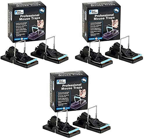Pest Expert Mouse Traps For Indoors That Kill Instantly, Professional Standard (6 Pack) No Poison Snap Trap, Heavy Duty Reusable