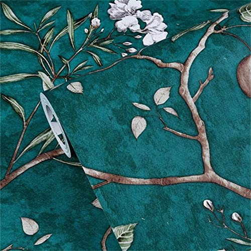 53x300cm Möbelfolie Klebefolie, Selbstklebende Folie Tapete 3D Vintage Blumen PVC Aufkleber, Selbstklebend Tapeten für Küche Wohnzimmer Dekofolie (1219)