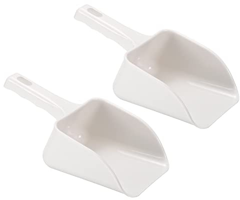 PATIKIL Ice Scoop, 2 Pack ABS Plastic 9.06x3.54 Small Ice Maker Flour Cereal Sugar Utility Handle Shovel for Home Kitchen, White
