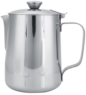 Edelstahl-Kaffeetasse, Milchaufschäumkrug mit Deckel, Milchausgießer mit