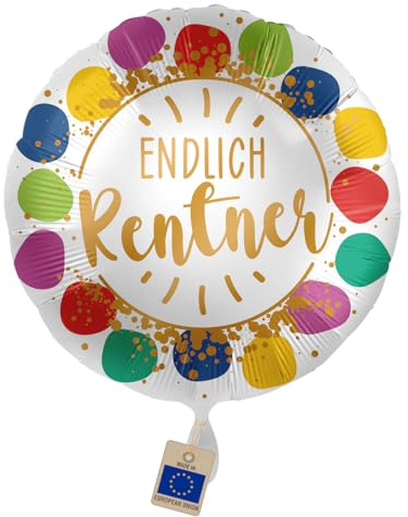 Folienballon Ruhestand – Endlich Rentner Ballon | Geschenk und Deko zur Rente für Rentner, Rentnerin, Kollegen, Abschiedsfeier & Renteneintritt, Luft/Helium Made in EU