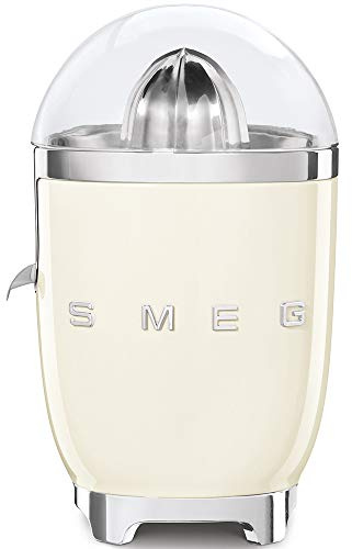 Smeg Retro 50's Style Citrus Juicer with Stainless Steel Reamer and Strainer, Anti-Drip Spout, 70W, Cream, CJF11CRUK