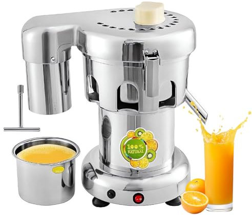 QUTBAG Extracteur de jus électrique 370 W, Presse-Agrumes Commercial 4300r/min, extracteur de jus centrifuge en Acier Inoxydable 80-100 kg/h pour Magasin de jus, Restaurant, hôtel